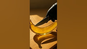 Satisfying Slow Motion Glass Banana Cutting | ASMR Macro Close-Up #trending