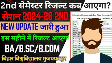BRABU 2nd Semester Result Date Aagaya Hai 2024-28: MSR