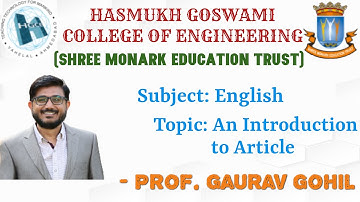 Article (1st Year Degree-Diploma, HGCE, Vahelal)