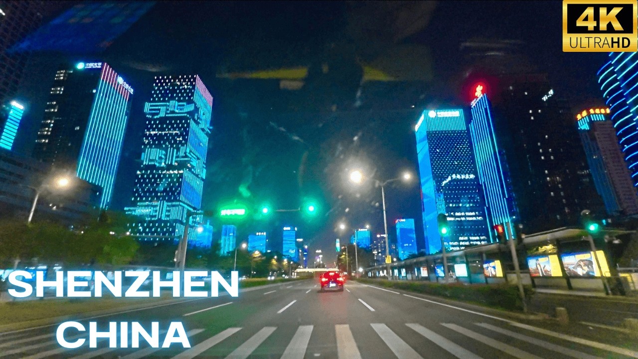 Shenzhen Night Drive 4K | Futuristic Skyline & Breathtaking Light Show