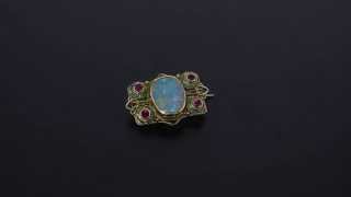 Arts and Crafts Opal Ruby and Enamel Booch M882 Wealth