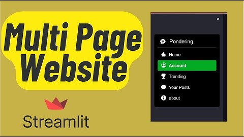 Create Multi Pages websites using Streamlit | Python