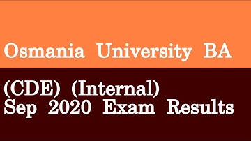 Osmania University BA CDE Internal Sep 2020 Exam Results