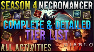 Diablo 4 Season 4 Necromancer Build Tier List - Detailed for Each Activity