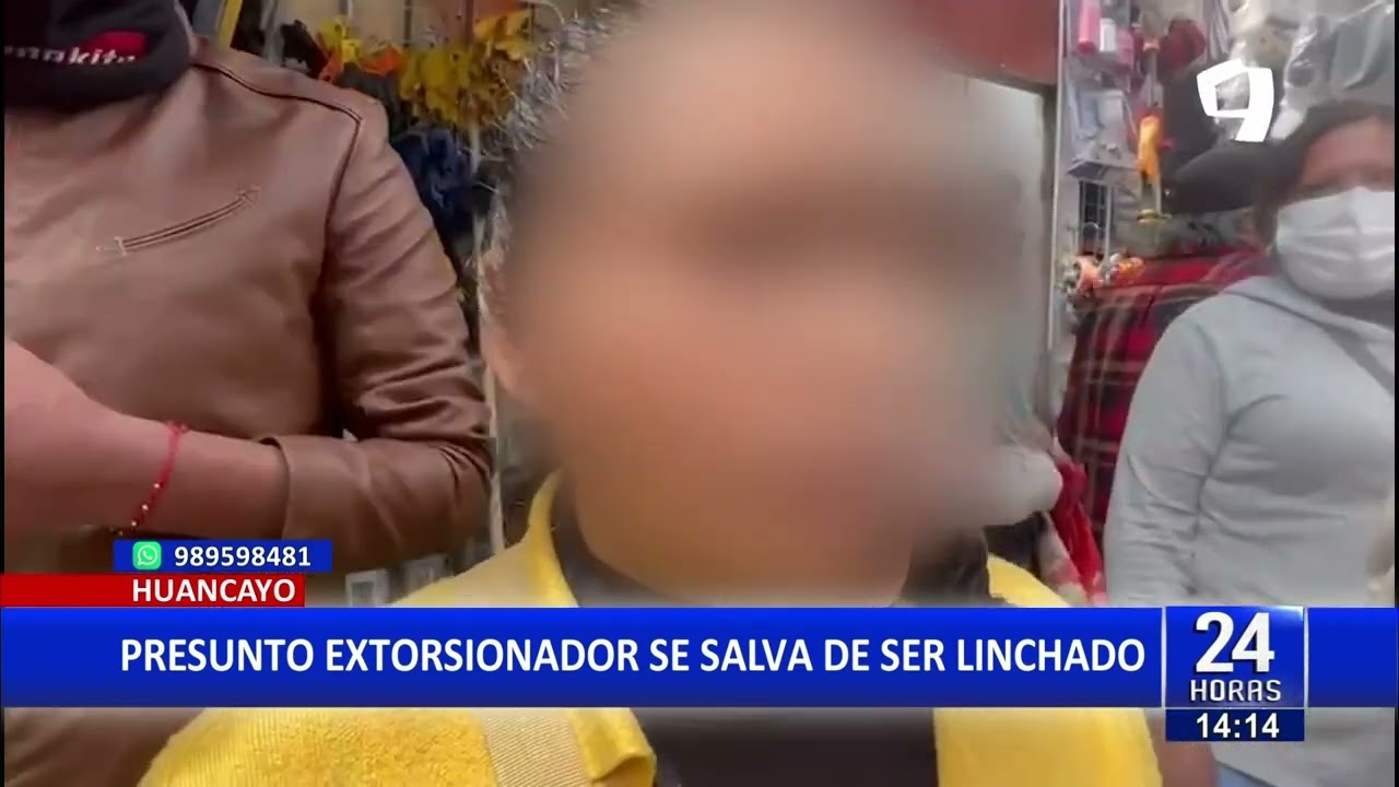 Huancayo: Comerciantes capturan y casi linchan a presunto extorsionador