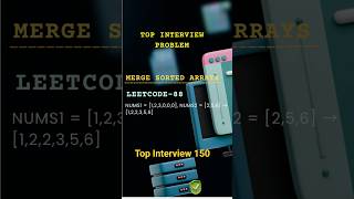 17/100 : Leetcode-88 | Merge Sorted Arrays #shorts #shortsfeed #shortsvideo #leetcode #coding
