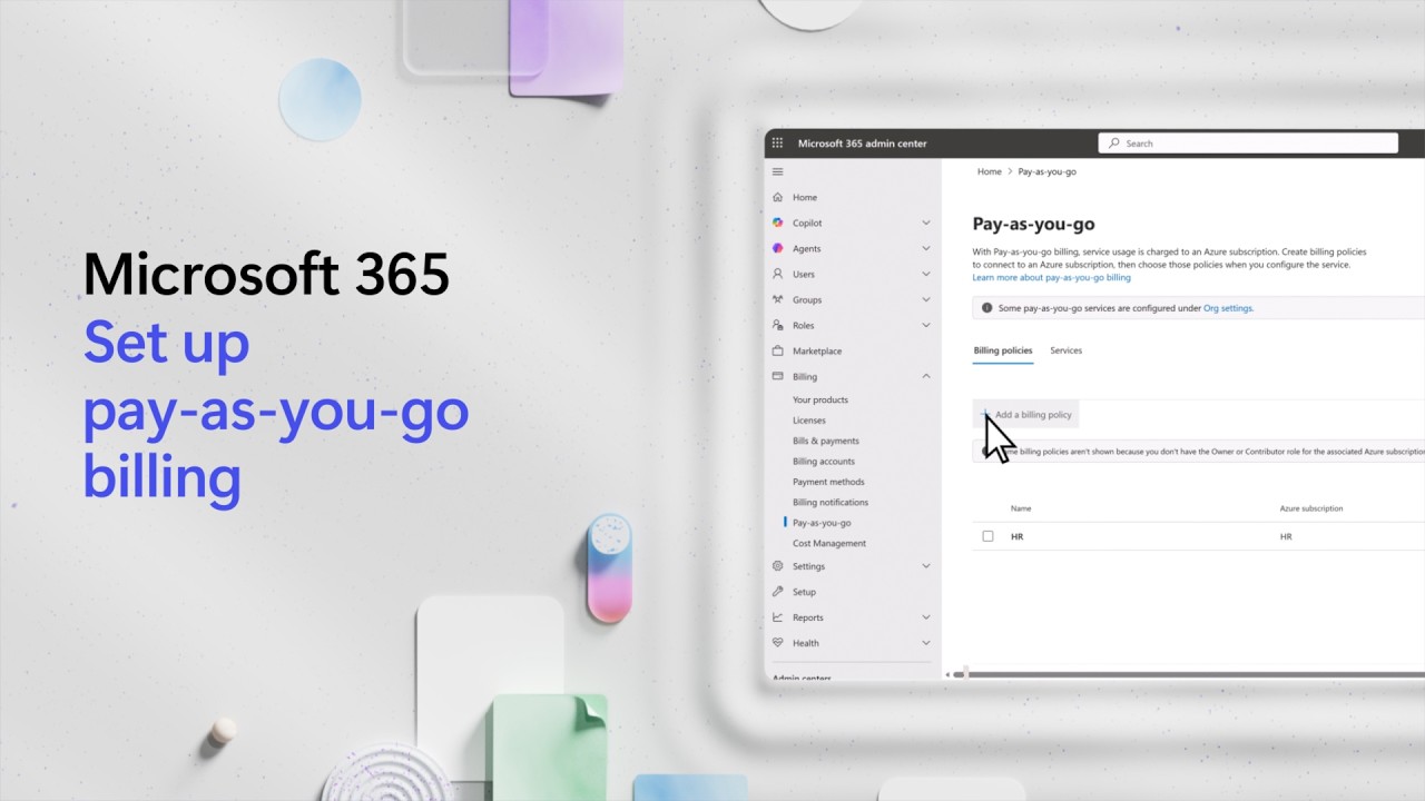 Set up pay as you go billing in Microsoft 365 - YouTube
