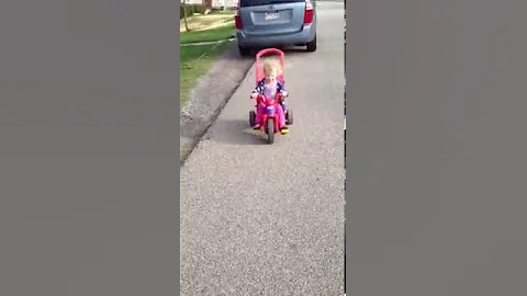 Juls riding her bike