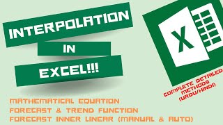 Interpolation in EXCEL | Mathematical, Forecast, Trend, Forecast Inner Linear (Auto/Manual)