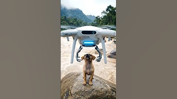The rescue drone is here! 🤖🚁🐕 #DroneRescue #Robotics #AnimalRescue #Dog  #Futuristic