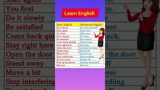 Basic English Vs Advanced English ?❤️? |Learn English shorts trending viral