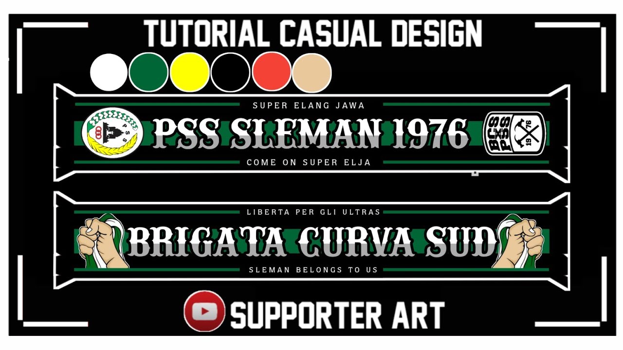 CARA MEMBUAT DESAIN  SCARVES SYAL SUPPOTEER CASUAL DI  