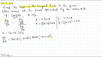 Slope of the tangent for a polar curve - 10.3.59
