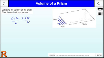 Volume of Triangular Prism GCSE Maths revision Exam paper practice & help