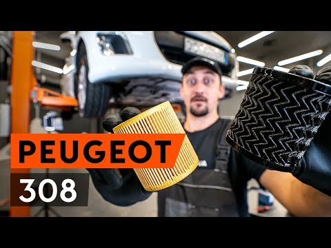 How to change engine oil and oil filter on PEUGEOT 308 I [TUTORIAL AUTODOC]