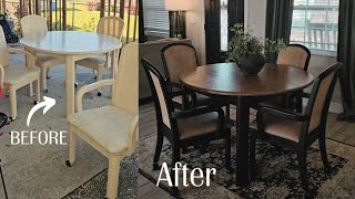 Table makeover | Outdated to new again! Dining room table transformation! DIY on a budget.