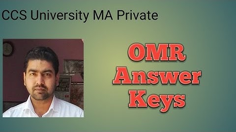 OMR Answer Keys MA Private Second year CCS University Meerut Urdu Maths political science History
