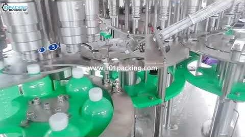 Automatic water PET plastic bottle filling capping machine testing video