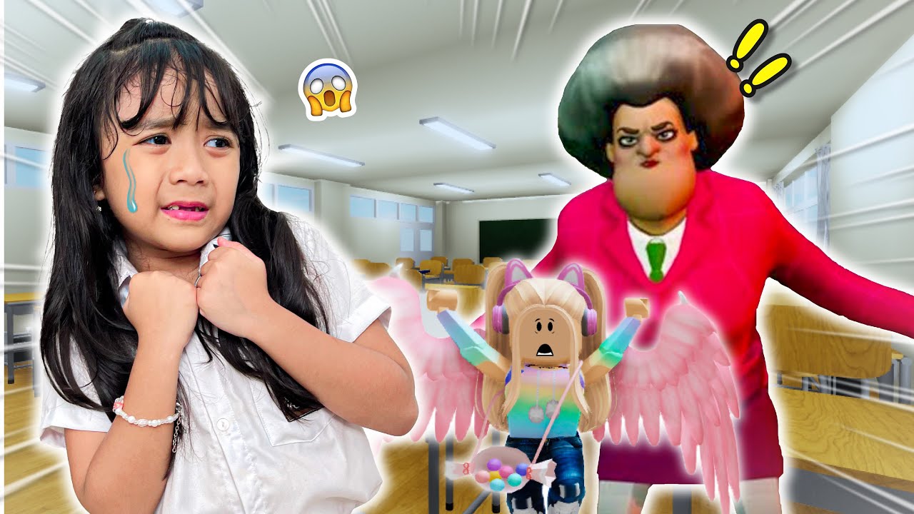 SAMANTHA DIKEJAR GURU GALAK !! KOMPILASI GAMING SCARY TEACHER ROBLOX GAME VIRAL INDONESIA