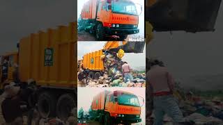 Garbage truck. Very new.ឡានដឹកសំរាម.ថ្មីណាស់ #sentri #automobile  #bulldozer #farming #machine