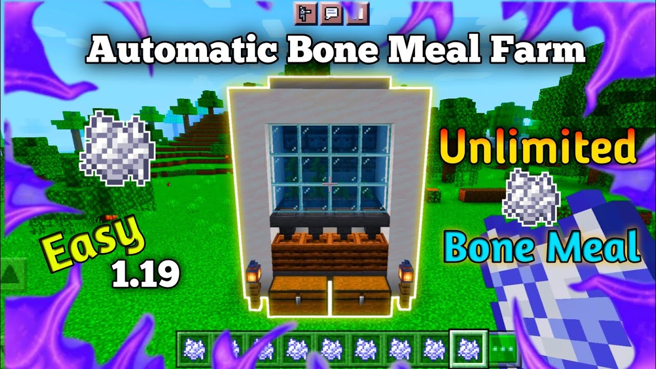 Simple 1.19 Bone Meal Farm In Minecraft Bedrock ( Java/Xbox/MCPE/PS4 ...