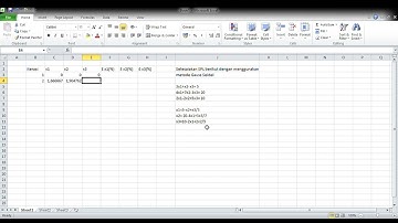 "Cara Menyelesaikan sistem persamaan linear dengan menggunakan metode iterasi Gauss Seidel di Exel"