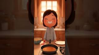 Cute Girl Making Pancakes 🥞 Baby Sensory Visuals | Silent 10s Animation #shorts #babycartoons