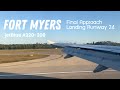 Beautiful Clear Ft. Myers Approach and Landing | jetBlue Airways Airbus A320-200ceo | Runway 24