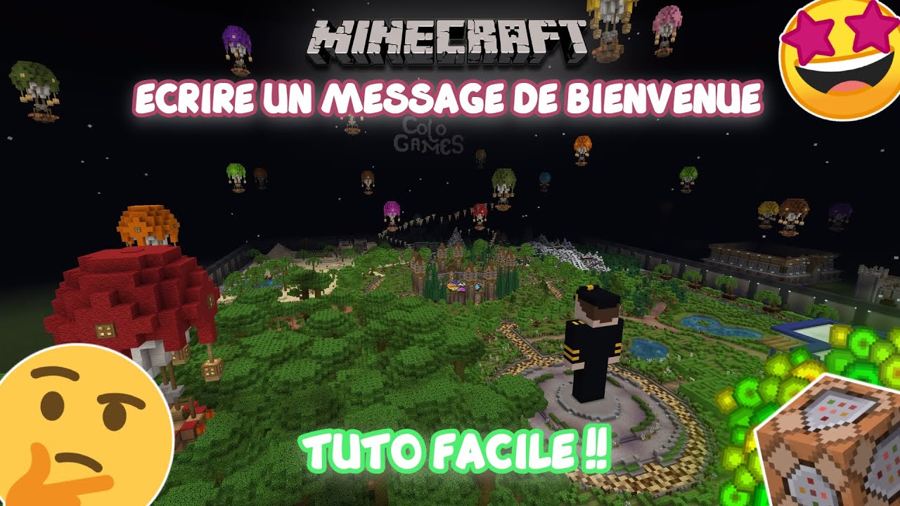 COMMENT ECRIRE UN MESSAGE DE BIENVENUE SUR MINECRAFT PS4 ? - YouTube