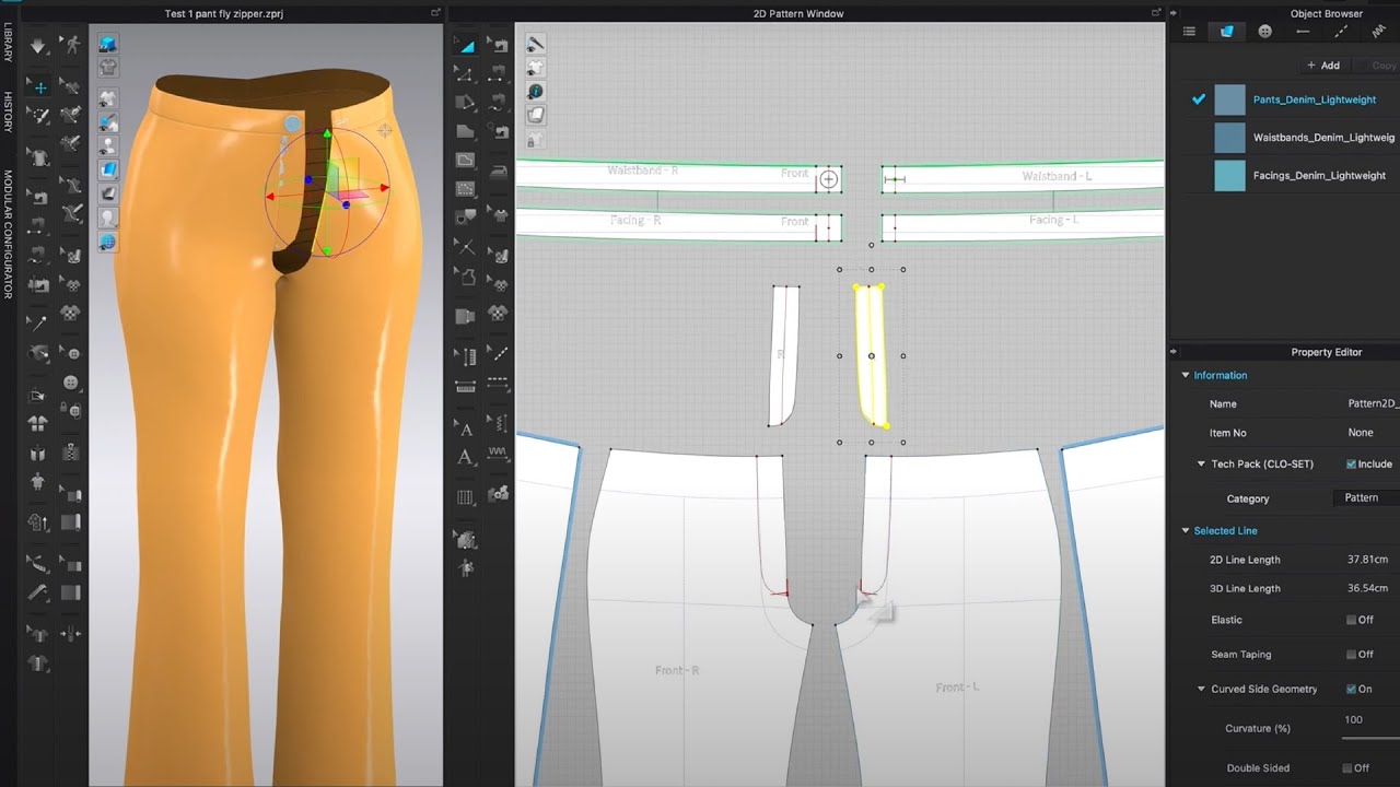 CLO 3D Advanced | How to make Pants Zipper with Fly in CLO 3D Step-by ...