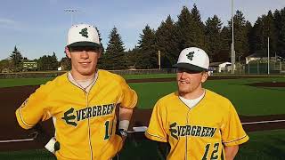 Evergreen baseball: Seniors Will Goth and Landon Rayner talk about the Plainsmen&#39;s win over Kelso