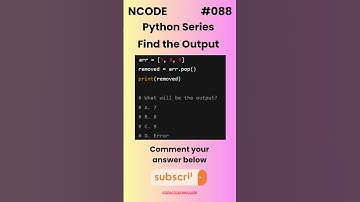 NCODE #088 | Find the Output | Comment your Answer Below | #coding #pythondaily #python #mcqsquiz