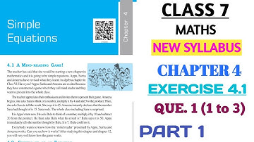 CLASS 7 MATHS CHAPTER 4 SIMPLE EQUATIONS EXERCISE 4.1 QUESTION 1 PART 1 (NEW BOOK)  @nksclasses
