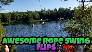 Awesome rope swing flips!!!!!!