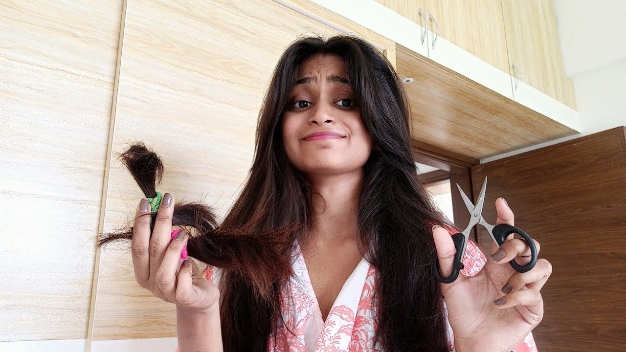 cutting my hairs with kitchen scissors ️ (major fail) YouTube