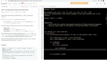 Leetcode 1061. Lexicographically Smallest Equivalent String - Disjoint Set / Union-Find