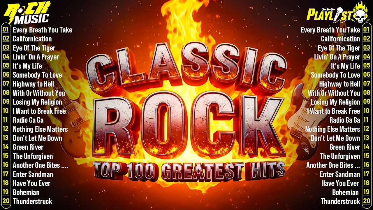 Best Classic Rock Songs Of All Time 🎧Queen, Guns N' Roses, Nirvana, Metallica, Bon Jovi, ACDC, U2