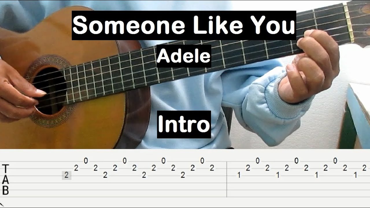 Someone Like You Guitar Tutorial Intro (Adele) Guitar Tab Guitar Lessons for Beginners