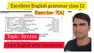 Famous Syntax Exercise- 7(A) From excellent English book|  Fill the correct adjective|@vrenglishacademy Net Worth
