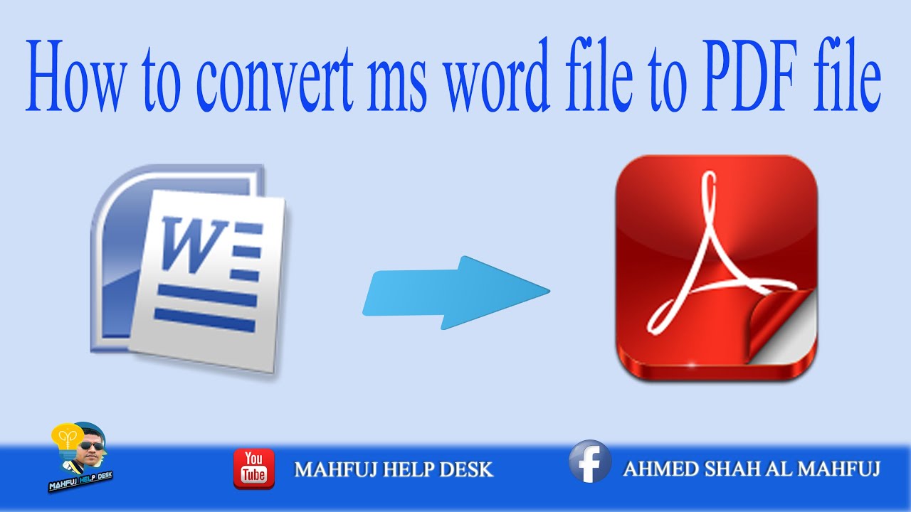 How to convert ms word file to PDF Mode - YouTube