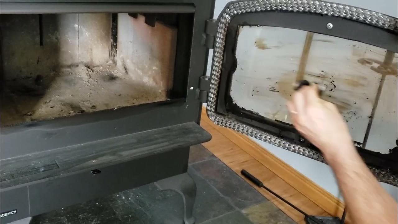 Wood stove glass cleaning (ammonia) YouTube