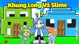 HUY NOOB XÂY NHÀ CHO KHỦNG LONG VÀ SLIME TRONG MINECRAFT*HUY NOOB THỬ THÁCH XÂY NHÀ 😲🏠