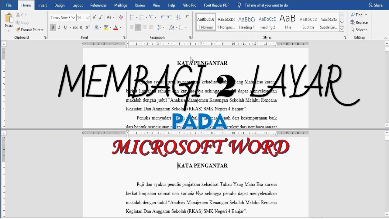 Cara Mudah Membagi 2 Layar Pada Microsoft Word Youtube