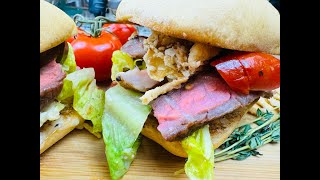 Homemade Beef Caesar sandwich