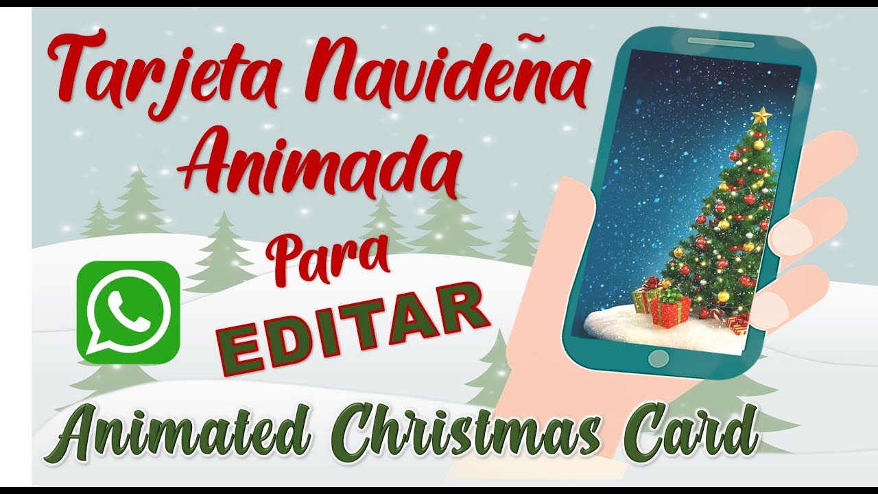 Tarjeta Navideña Digital para Editar I Christmas Card Animated for ...
