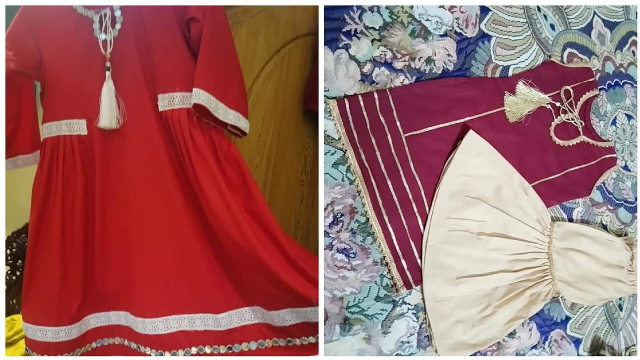 Gotawork dresses ideas for baby girl/Home made gota work dresses/ YouTube