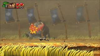 Donkey Kong Country Tropical Freeze - 100% Walkthrough - 3-3 Frantic Fields Puzzle And Kong