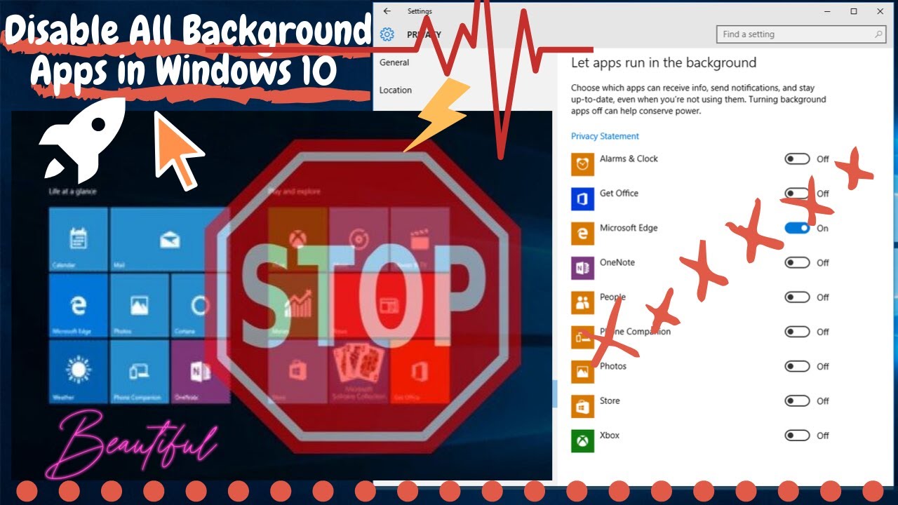 How To Disable Windows 10 Background app YouTube
