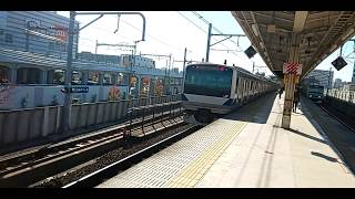 JR南千住駅から撮った、地下鉄日比谷線と上野方面に回送されるE531系