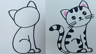 How to draw a cat 고양이 그리는 법 猫の描き方 Comment dessiner un chat #painting #draw #drawing